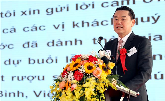 Ông Kim Inkyu, Tổng Giám đốc Tập đoàn Hitejinro (Hàn Quốc) phát biểu. Ảnh: Thế Duyệt – TTXVN