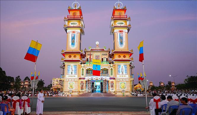 Tòa thánh Cao Đài Tây Ninh tổ chức Đại lễ Đức Chí Tôn năm Ất Tỵ 2025. Ảnh: Minh Phú – TTXVN