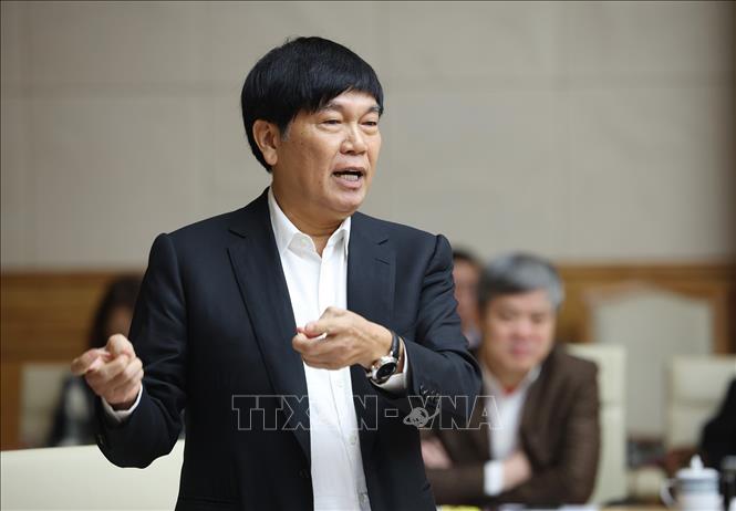 Ông Trần Đình Long, Chủ tịch Tập đoàn Hoà Phát phát biểu. Ảnh: Dương Giang-TTXVN