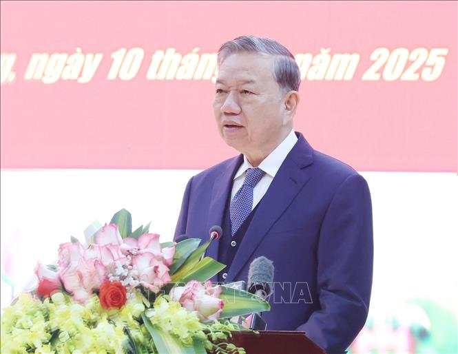 Tổng Bí thư Tô Lâm phát biểu chỉ đạo. Ảnh: Thống Nhất – TTXVN