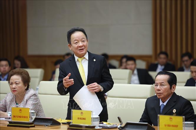Ông Đỗ Quang Hiển, Chủ tịch Tập đoàn T&T phát biểu. Ảnh: Dương Giang-TTXVN 