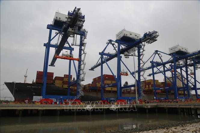 Ship M/V MSC BEIRA IV arrives at Phuoc An Port. VNA Photo: Công Phong 