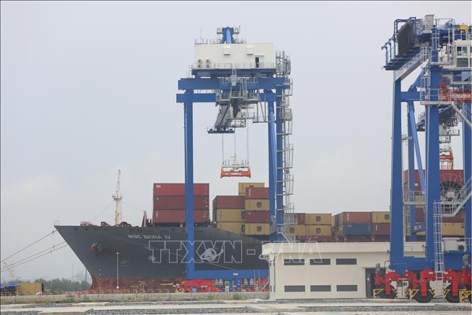 Ship M/V MSC BEIRA IV arrives at Phuoc An Port. VNA Photo: Công Phong 