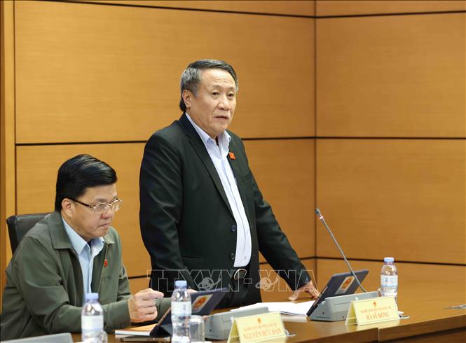 Đại biểu Quốc hội tỉnh Quảng Trị Hà Sỹ Đồng phát biểu ý kiến. Ảnh: Phương Hoa – TTXVN