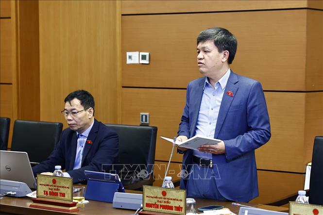 Đại biểu Quốc hội Thành phố Hà Nội Tạ Đình Thi phát biểu. Ảnh: Doãn Tấn - TTXVN