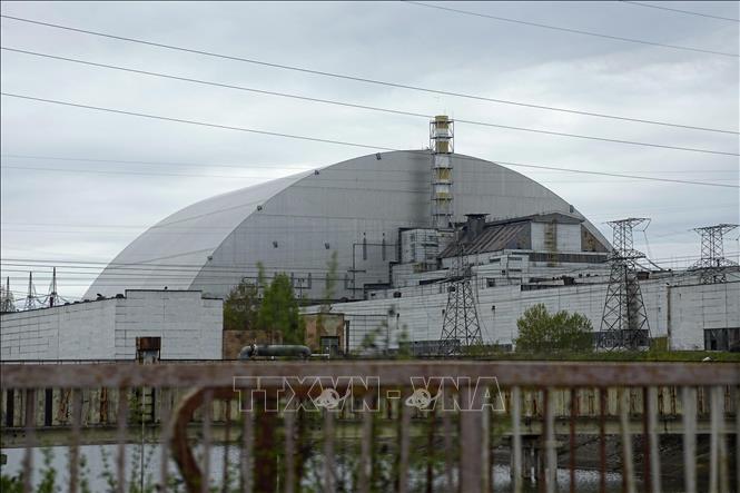 (Tư liệu) Lò phản ứng số 4 của nhà máy điện hạt nhân Chernobyl ở Ukraine. Ảnh: Kyodo/TTXVN