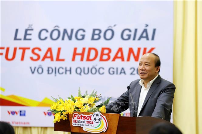 Ông Trần Minh Hùng, Phó Tổng Giám đốc Đài tiếng nói Việt Nam (VOV) phát biểu tại lễ công bố. Ảnh: Thanh Vũ-TTXVN

