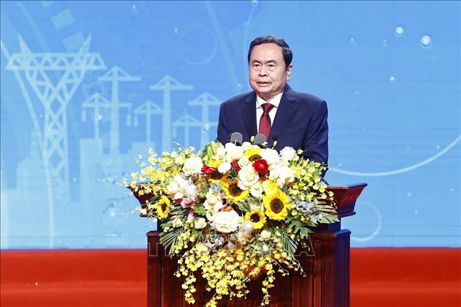 Chairman of the National Assembly Tran Thanh Man speaks at the ceremony. VNA Photo: Doãn Tấn