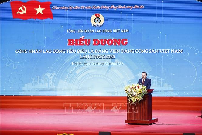 Chairman of the National Assembly Tran Thanh Man speaks at the ceremony. VNA Photo