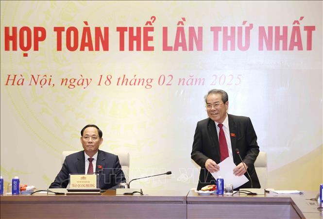 Chủ nhiệm Uỷ ban Dân nguyện và Giám sát của Quốc hội Dương Thanh Bình phát biểu tại phiên họp. Ảnh: Phương Hoa - TTXVN