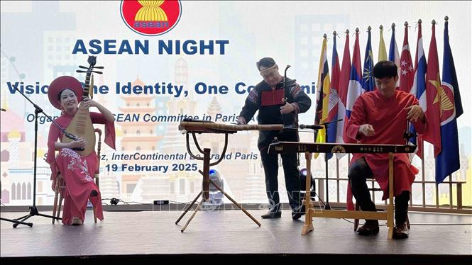 Vietnamese artists play traditional music at the event. VNA Photo: Nguyễn Tuyên
