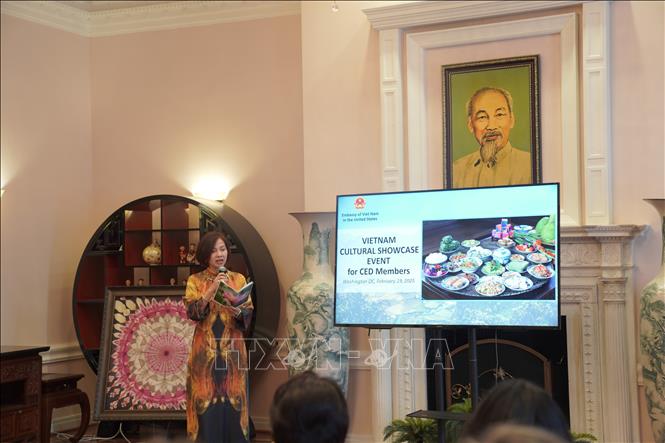 Tran Thi Bich Van, spouse of the Vietnamese Ambassador to the US, speaks at the event. VNA Photo: Kiều Trang