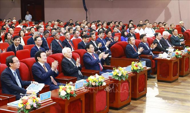 Thủ tướng Phạm Minh Chính và các đại biểu dự Lễ kỷ niệm. Ảnh: Dương Giang-TTXVN
