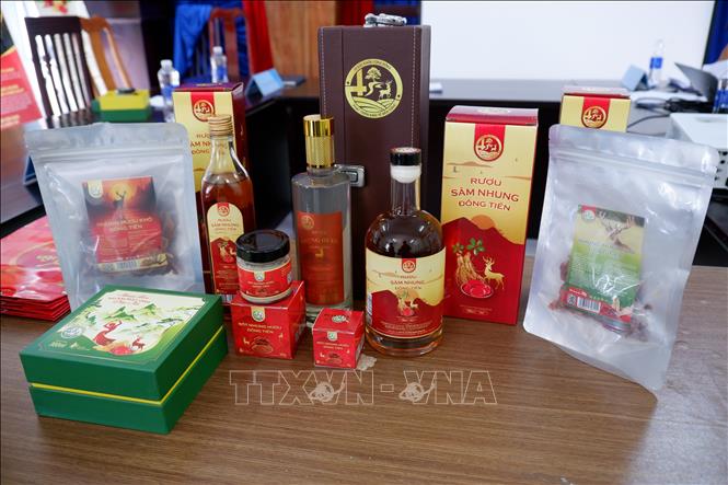 Sản phẩm làm từ nhung hươu được công nhận là sản phẩm OCOP 4 sao đầu tiên của huyện Ia H'Drai. Ảnh: Khoa Chương - TTXVN