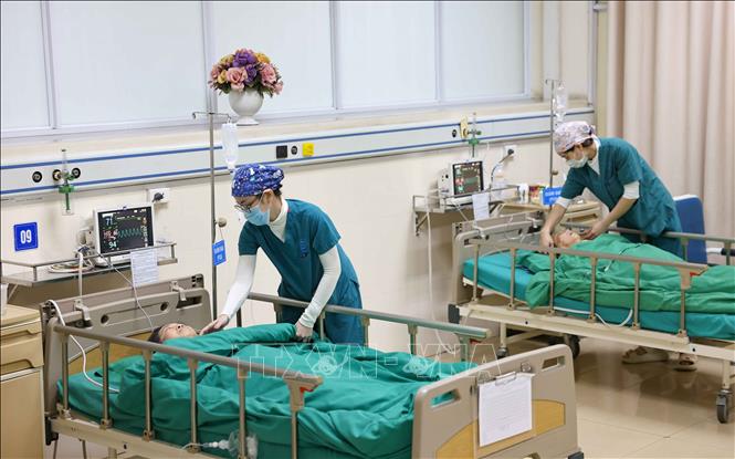 Bệnh viện Nội tiết Trung ương hiện có 2 cơ sở tại Hà Nội cùng hệ thống 42 khoa, phòng lâm sàng, cận lâm sàng, chức năng với 1.195 viên chức và người lao động. Ảnh: Thanh Tùng - TTXVN