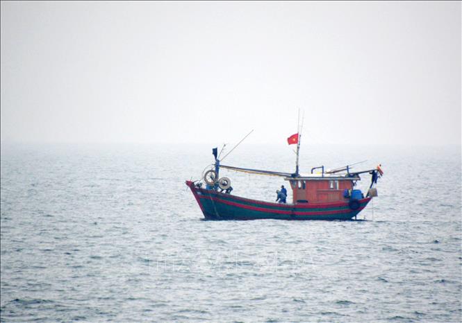 Tàu cá Việt Nam hoạt động trên vùng biển giáp ranh hai nước. Ảnh: TTXVN phát
