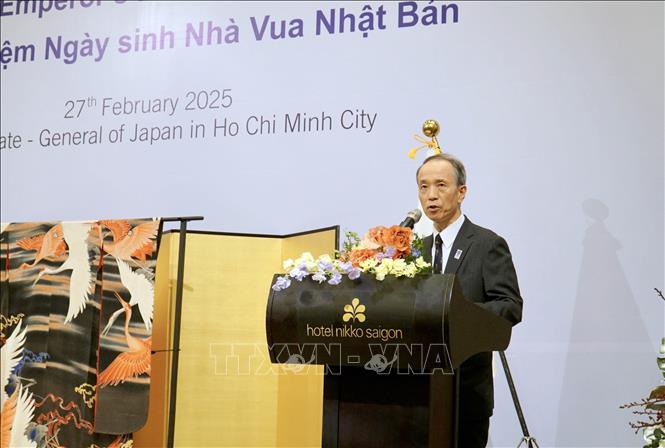 Ông Ono Masuo, Tổng lãnh sự Nhật Bản tại Thành phố Hồ Chí Minh phát biể tại lễ kỷ niệm. Ảnh: Xuân Khu-TTXVN
