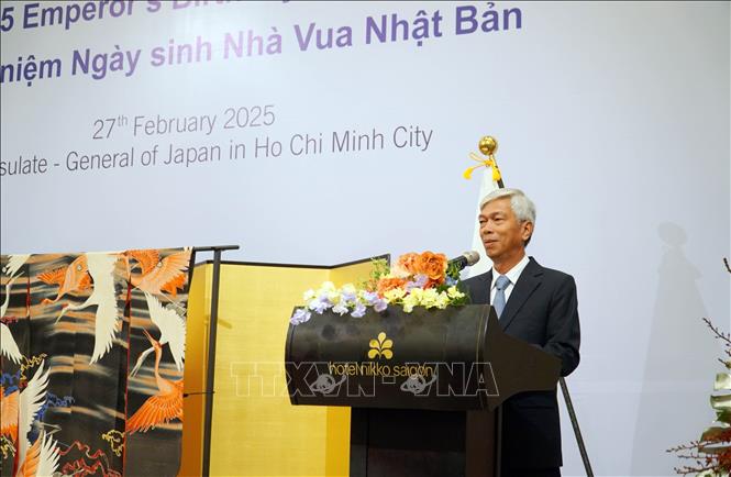 Ông Võ Văn Hoan, Phó Chủ tịch UBND Thành phố Hồ Chí Minh phát biểu tại lễ kỷ niệm. Ảnh: Xuân Khu-TTXVN