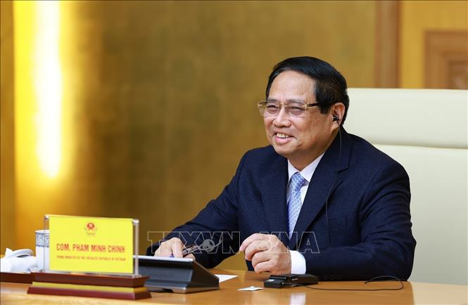 Thủ tướng Phạm Minh Chính phát biểu. Ảnh: Dương Giang-TTXVN 
