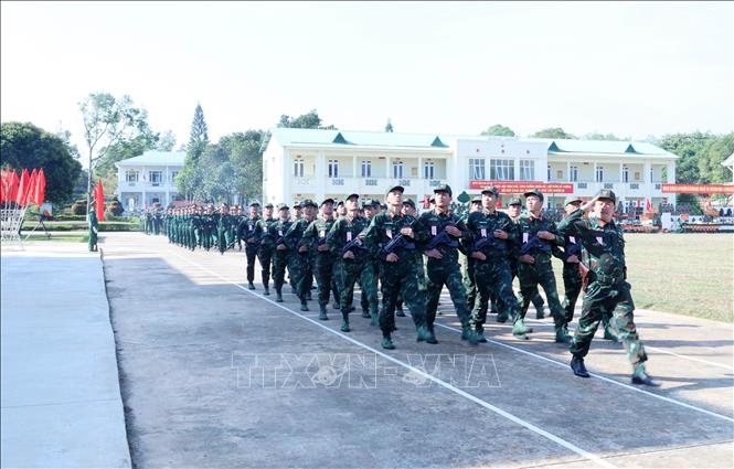 Duyệt binh biểu dương lực lượng tại buổi Lễ. Ảnh: Hoài Thu – TTXVN