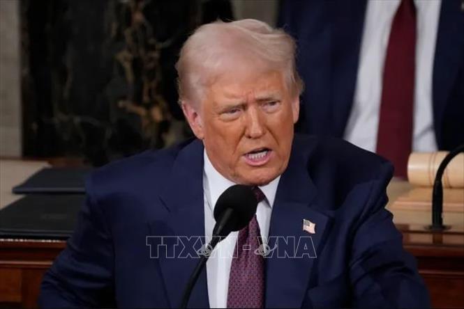 Tổng thống Mỹ Donald Trump phát biểu trước Quốc hội tại Washington, DC, ngày 4/3/2025. Ảnh: USA Today/TTXVN