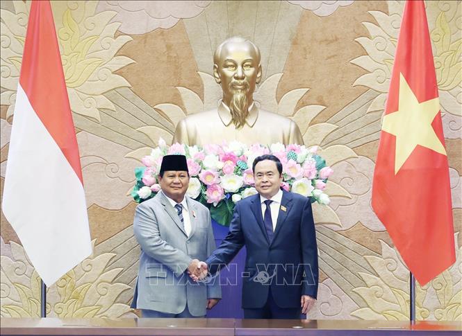  Chủ tịch Quốc hội Trần Thanh Mẫn tiếp Tổng thống đắc cử Indonesia Prabowo Subianto thăm, làm việc tại Việt Nam (Hà Nội, 14/9/2024). Ảnh: Thống Nhất – TTXVN