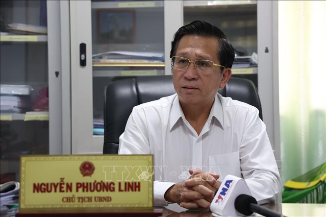 Chủ tịch UBND huyện Dầu Tiếng Nguyễn Phương Linh. Ảnh: Hồng Đạt - TTXVN
