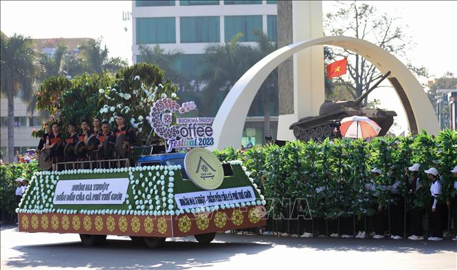 Lễ hội cà phê tại Buôn Ma Thuột luôn là điểm nhấn thu hút du khách đến với Tây Nguyên. Ảnh: Nhật Anh - TTXVN