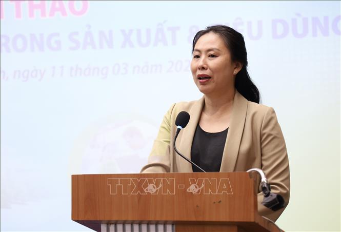 Bà Hồ Thị Quyên, Phó Giám đốc ITPC phát biểu tại hội thảo. Ảnh: Xuân Anh - TTXVN 