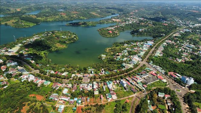 Thành phố Gia Nghĩa, đô thị xanh, trong lành tại khu vực Nam Tây Nguyên. Ảnh: TTXVN phát