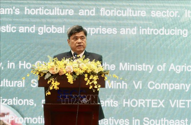 Ông Trần Thanh Nam, Thứ trưởng Bộ Nông nghiệp và Môi trường, phát biểu tại lễ khai mạc AGRITECHNICA ASIA 2025 và HortEx Vietnam 2025. Ảnh: Xuân Anh - TTXVN
