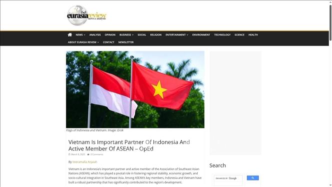 Theo trang eurasiareview.com (Mỹ), chuyến thăm của Tổng Bí thư Tô Lâm đến Indonesia diễn ra trong bối cảnh Việt Nam hiện đang bước vào thời điểm lịch sử với triển vọng phát triển mạnh mẽ. Nguồn: TTXVN