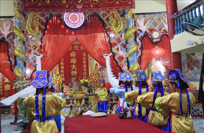 Lễ Nghinh Ông Sông Đốc đã được Bộ Văn hoá, Thể thao và Du lịch đưa vào danh mục Di sản văn hoá phi vật thể quốc gia năm 2021. Ảnh: Huỳnh Anh - TTXVN