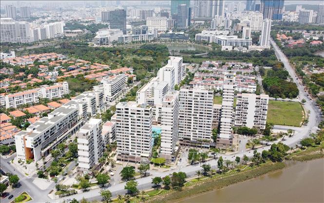 Toàn cảnh Khu phố Mỹ Tú 2, Khu dân cư Phú Mỹ Hưng (Quận 7, Thành phố Hồ Chí Minh). Ảnh: Thanh Vũ- TTXVN