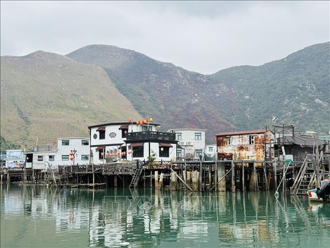 Những ngôi nhà sàn tại làng chài Tai O. Ảnh: Mạc Luyện - PV TTXVN tại Hong Kong
