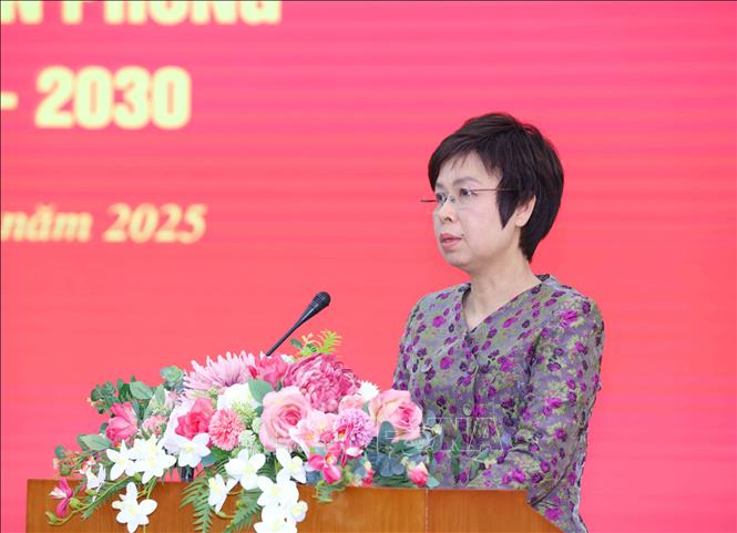 Đồng chí Vũ Việt Trang, Bí thư Đảng uỷ, Tổng Giám đốc Thông tấn xã Việt Nam phát biểu chỉ đạo Đại hội. Ảnh: Phương Hoa – TTXVN