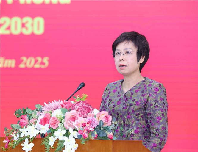 Đồng chí Vũ Việt Trang, Bí thư Đảng uỷ, Tổng Giám đốc Thông tấn xã Việt Nam phát biểu chỉ đạo Đại hội. Ảnh: Phương Hoa – TTXVN