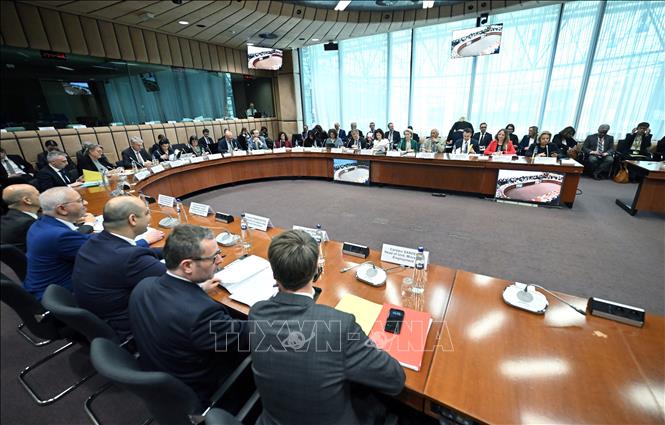 Hội nghị thượng đỉnh Liên minh châu Âu (EU) diễn ra ngày 20-21/3/2025 tại Brussels (Bỉ) với một chương trình nghị sự dày đặc tập trung vào việc củng cố khả năng cạnh tranh của EU, tăng cường quốc phòng và thảo luận về tương lai tài chính của khối. Ảnh: AA/TTXVN