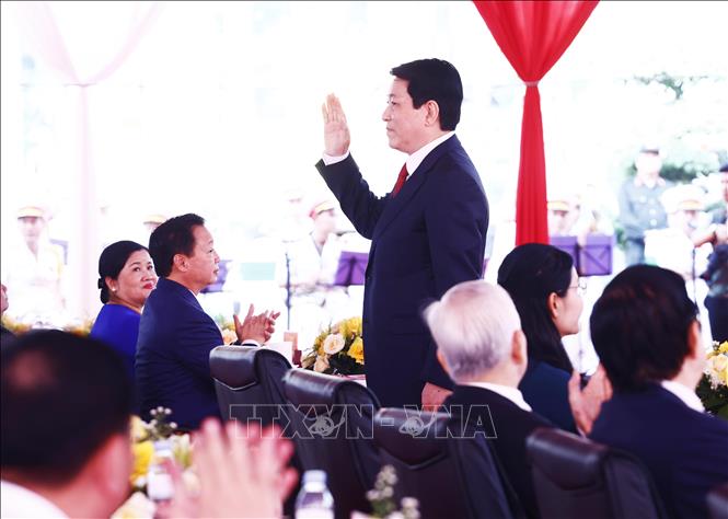 Chủ tịch nước Lương Cường dự Lễ kỷ niệm 50 năm Giải phóng tỉnh Bình Phước (23/3/1975 – 23/3/2025). Ảnh: Lâm Khánh – TTXVN