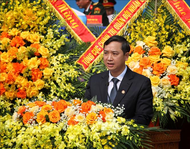 Chủ tịch UBND tỉnh Bắc Giang Nguyễn Việt Oanh phát biểu. Ảnh: Danh Lam - TTXVN 