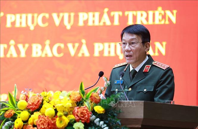 Đại tướng Lương Tam Quang, Bộ trưởng Bộ Công an phát biểu. Ảnh: Dương Giang-TTXVN