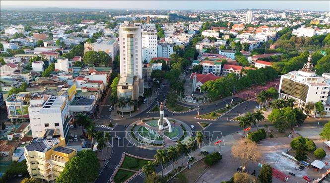 Ngã Sáu trung tâm thành phố Buôn Ma Thuột. Ảnh: Thanh Tùng - TTXVN