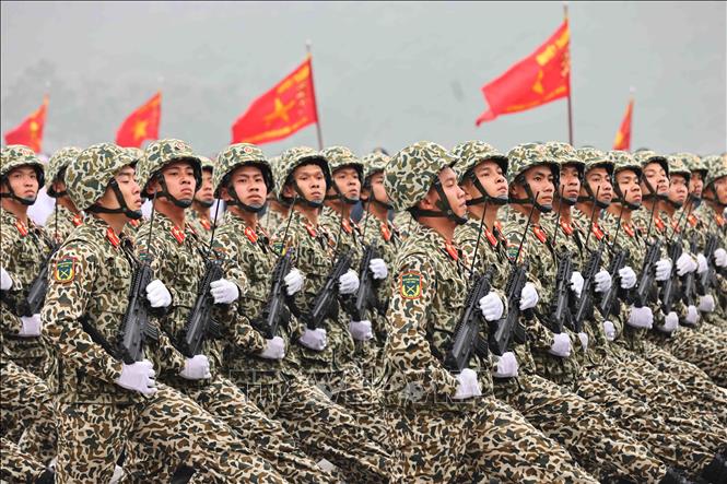 Chương trình diễu binh, diễu hành hợp luyện. Ảnh: Minh Đức - TTXVN
