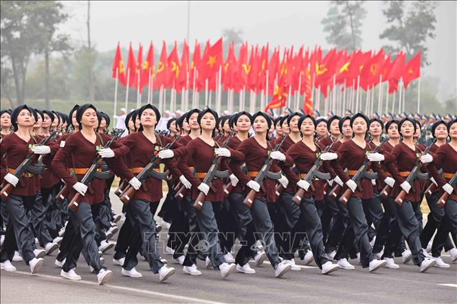 Chương trình diễu binh, diễu hành hợp luyện. Ảnh: Minh Đức - TTXVN