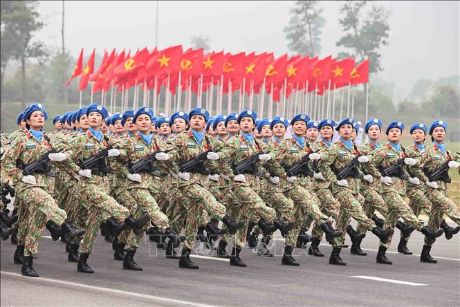 Chương trình diễu binh, diễu hành hợp luyện. Ảnh: Minh Đức - TTXVN