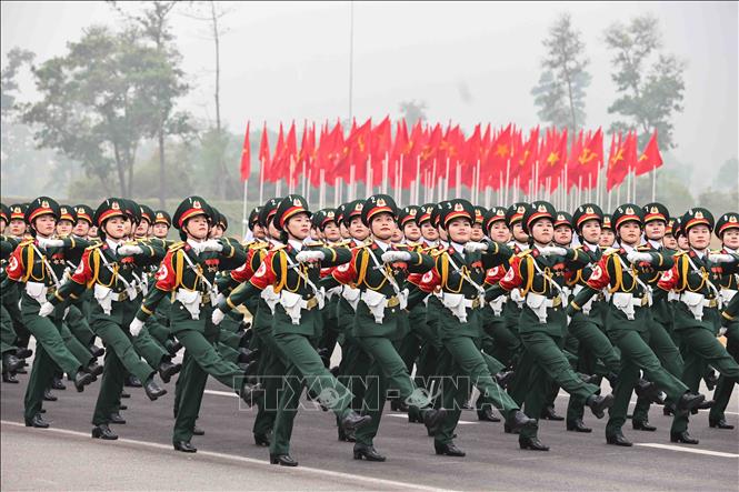 Chương trình diễu binh, diễu hành hợp luyện. Ảnh: Minh Đức - TTXVN