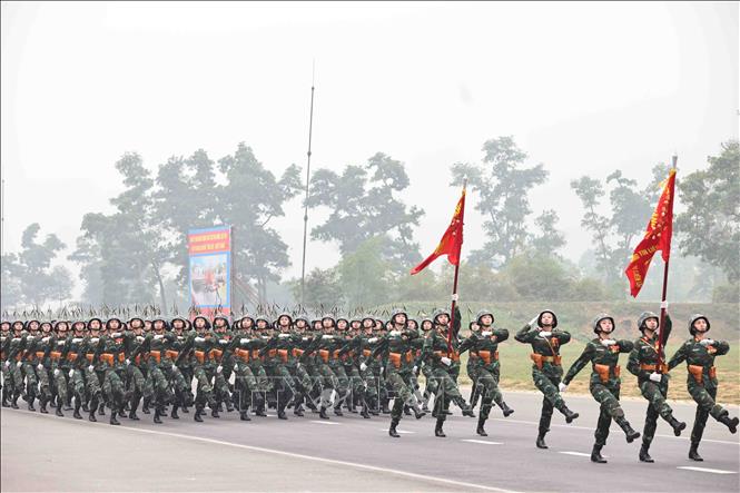 Chương trình diễu binh, diễu hành hợp luyện. Ảnh: Minh Đức - TTXVN