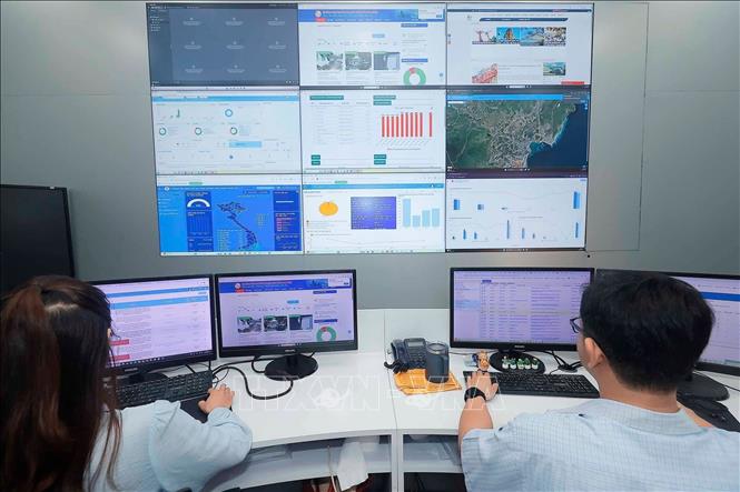 Trung tâm Điều hành đô thị thông minh (IOC) Ninh Thuận. Ảnh: Minh Quyết - TTXVN