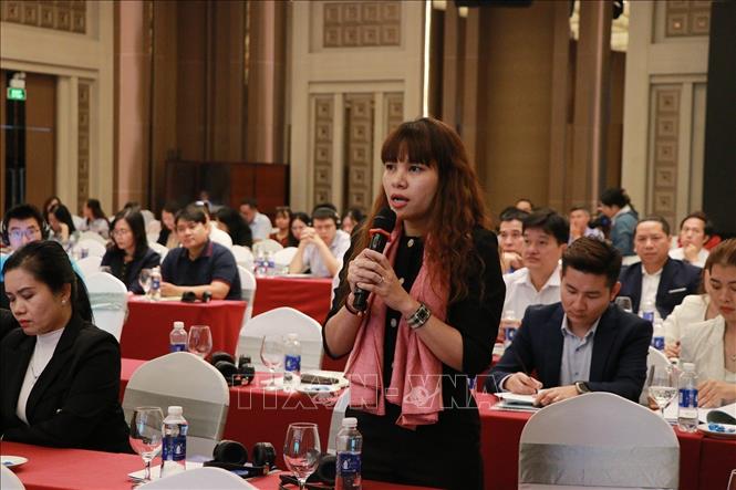 Đại diện doanh nghiệp FDI nêu khó khăn, vướng mắc trong sản xuất, kinh doanh. Ảnh: Công Phong - TTXVN