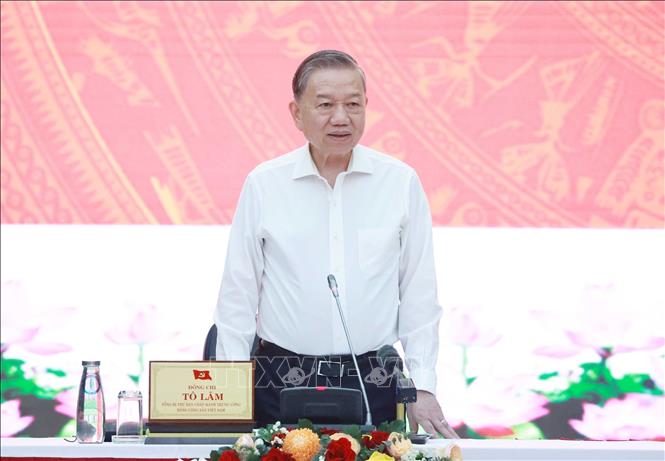 Tổng Bí thư Tô Lâm phát biểu chỉ đạo. Ảnh: Thống Nhất – TTXVN
